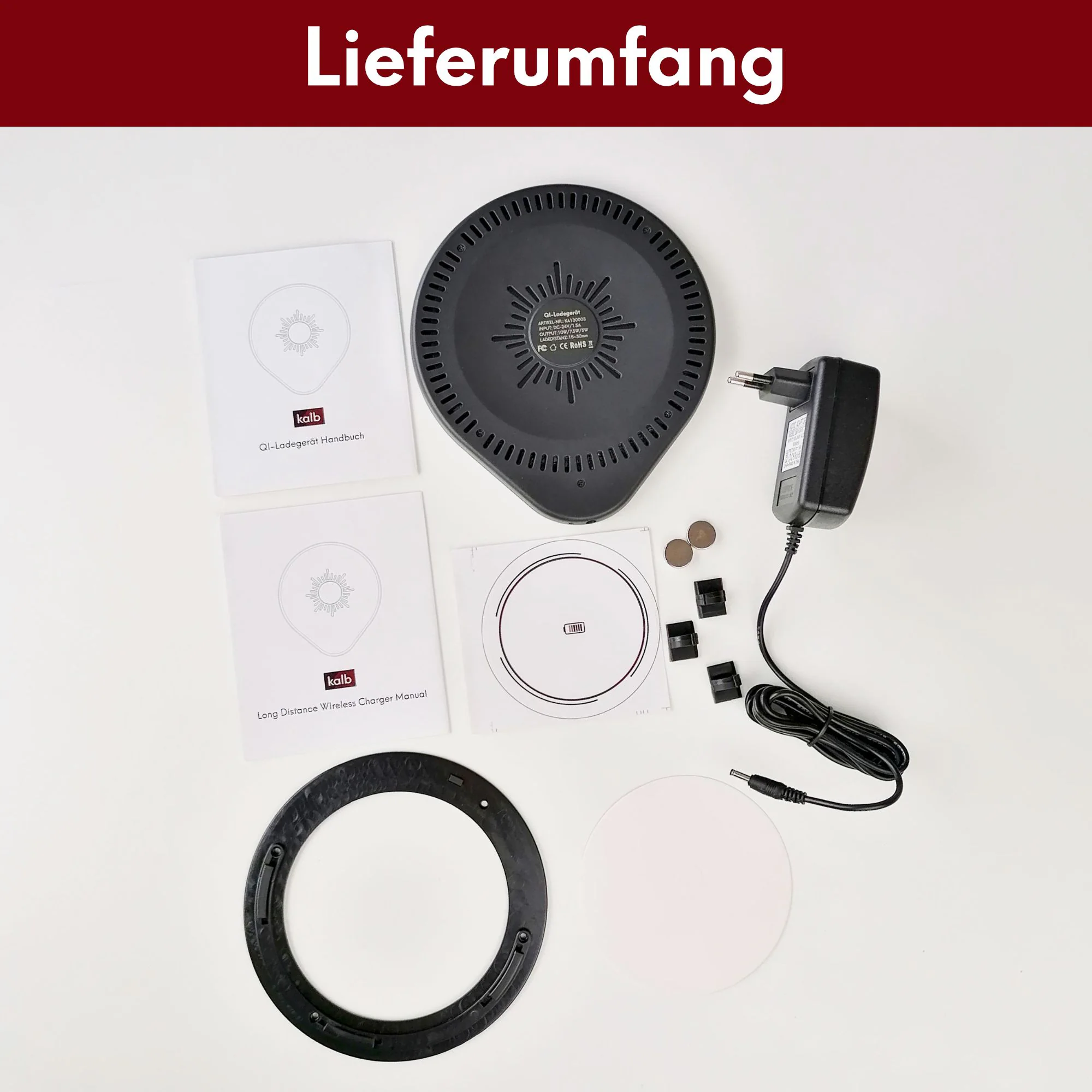 QI Unterbau Ladegerät schwarz Ladedistanz 15 - 30 mm Smart Wireless