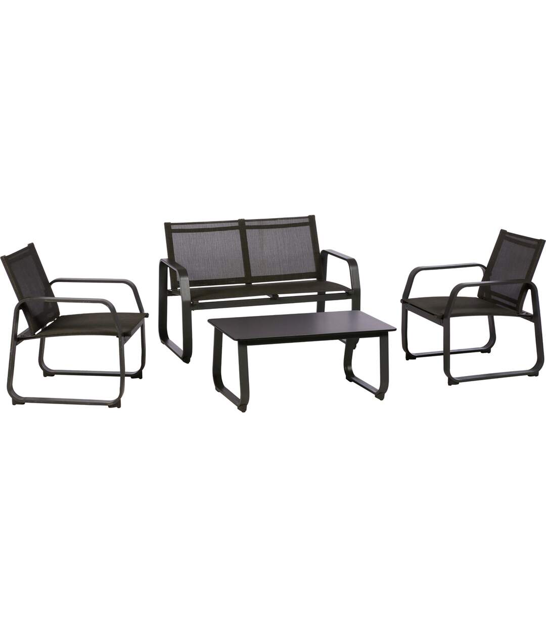 Salon de jardin Gili - 4 Places - Anthracite chiné