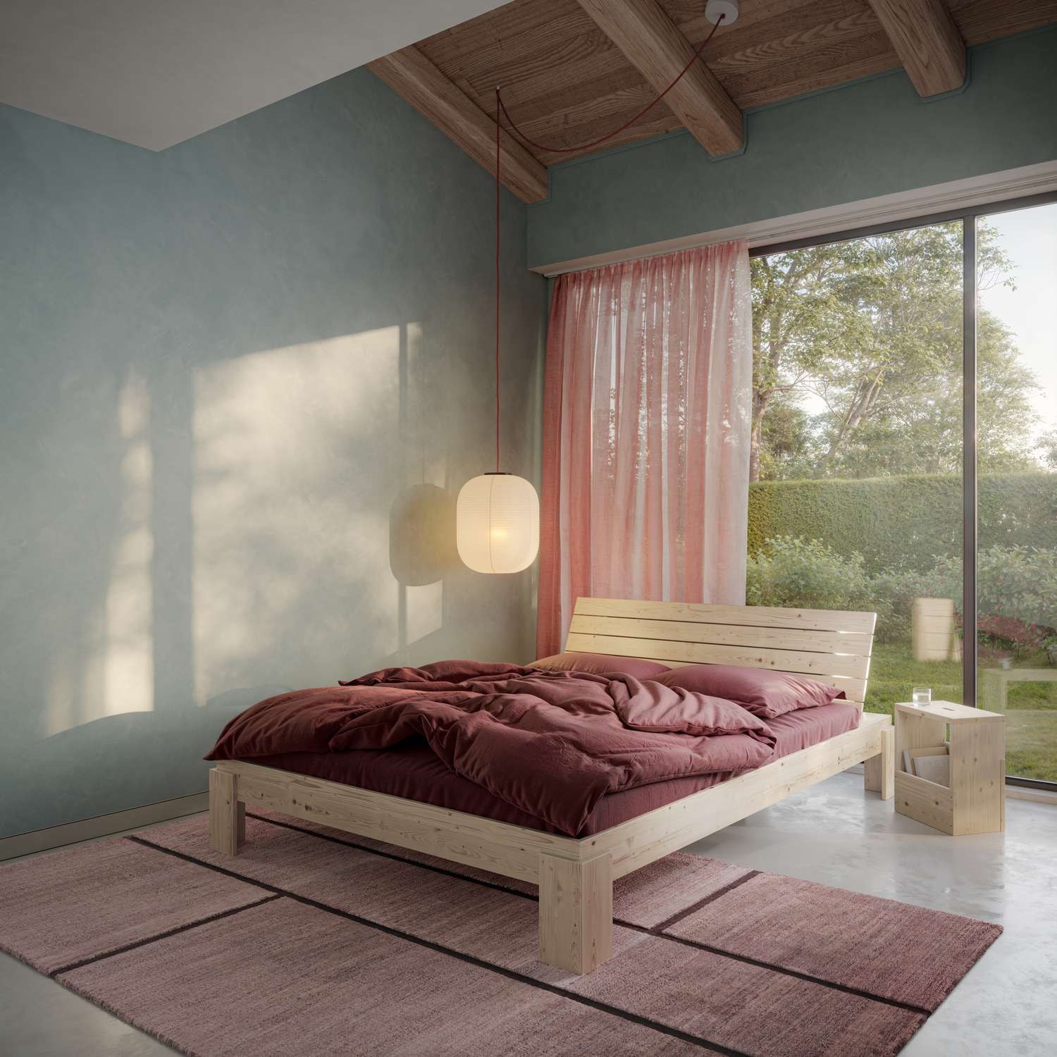 Karup Design Stauraumbett »Layers Bed Headboard, Bettgestell mit Stauraumkopfteil, mehrere Grössen« inkl. Lattenrost, excl. Matratze, FSC®-zertifiziertes Massivholz