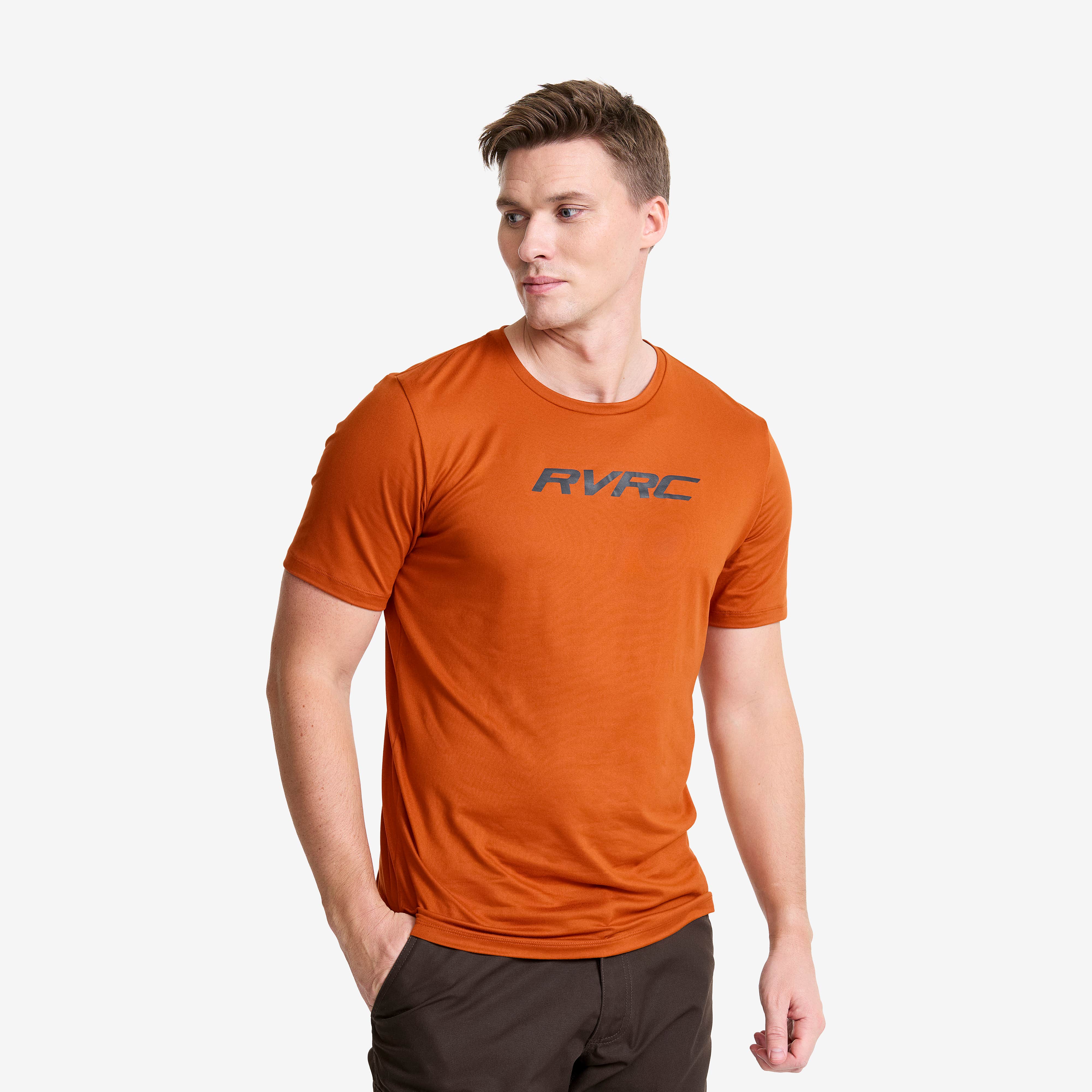 Mission Logo T-shirt Herre Terracotta Brown