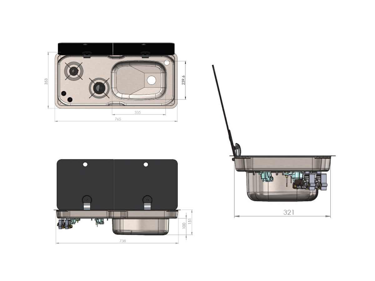 CAN FL1766 kook-spoelcombinatie