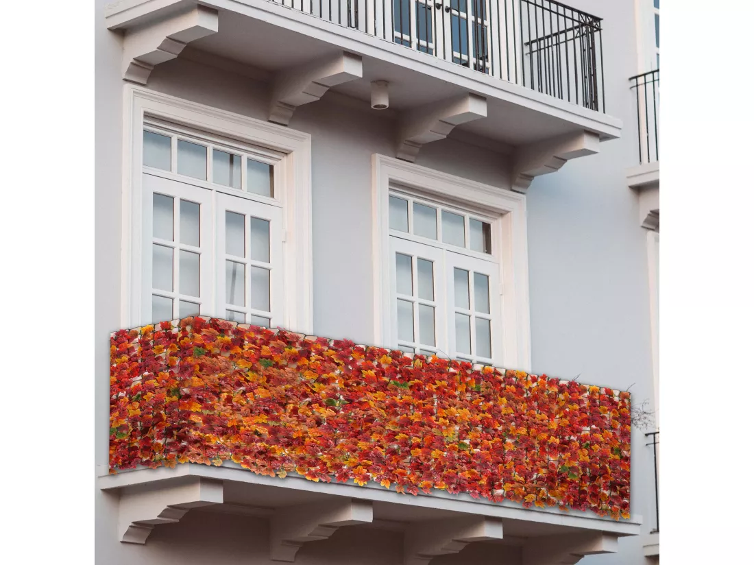 Brise-vue pour balcon revêtement jaune 18 x 17 x 155 cm 04_0005949