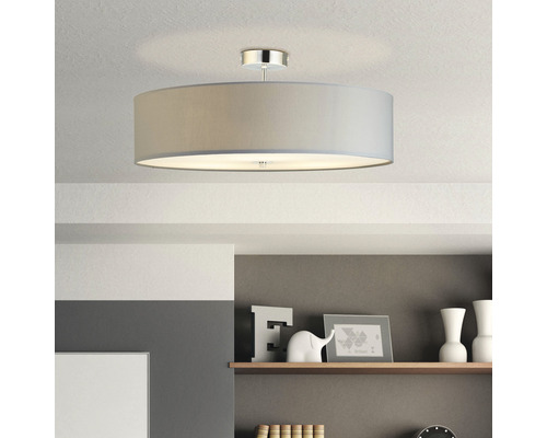 Plafondlamp 3-lichts Ø 60 cm Andria chroom/lichtgrijs