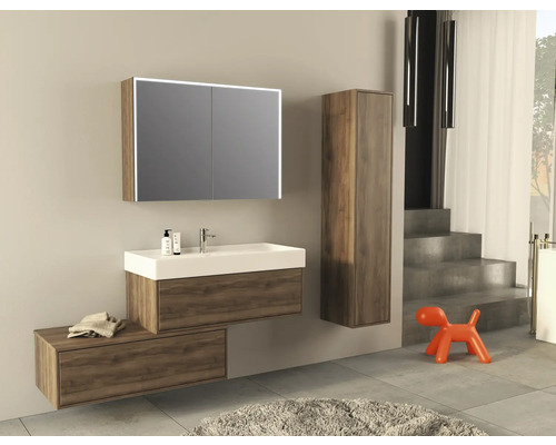 Jungborn NOVE hoge kast, BxHxD 35 x 160 x 35 cm, frontkleur: mat notenhout, 55785