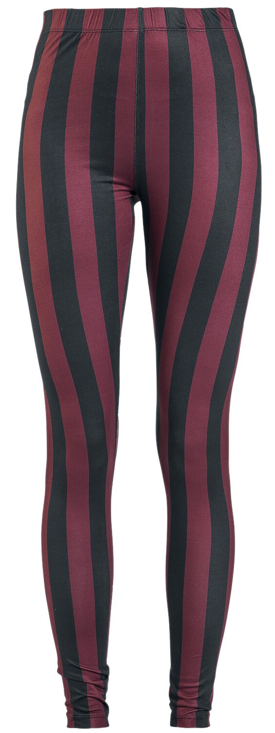 Leggings Rayé Noir/Rouge | Gothicana by EMP Legging