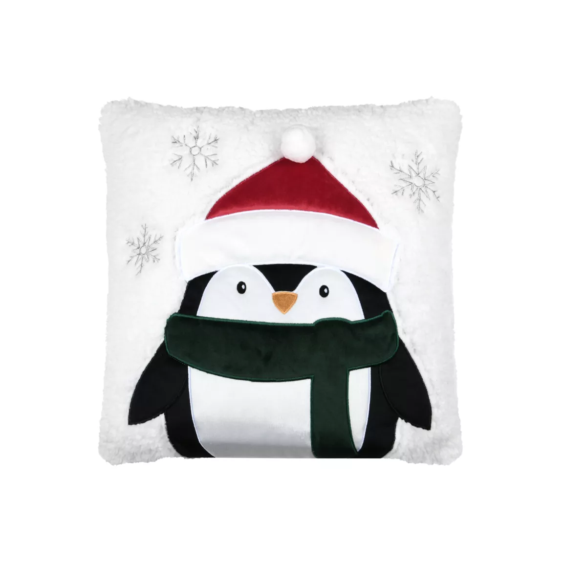 Coussin de Noël carré velours (45 x 45 cm) Edgard Pingouin Blanc