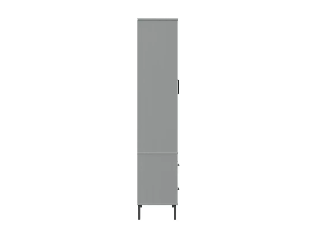 Bibliothèque avec pieds en métal Gris 85x35x172,5 cm Bois OSLO