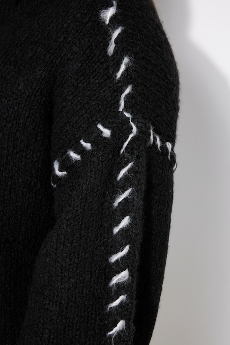 Pullover, oversized, Colornähte, Langarm