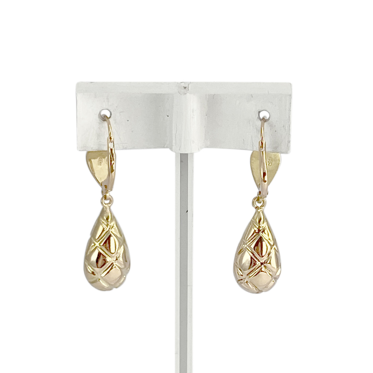 Boucles d'oreilles d'occasion or 750 jaune forme goutte