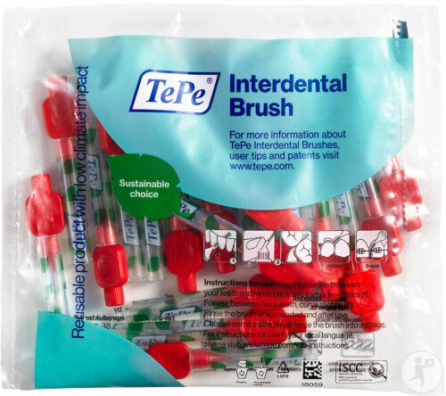 TePe Brossette Interdentaire Original Rouge Taille ISO 2 0,5mm 20 Pièces