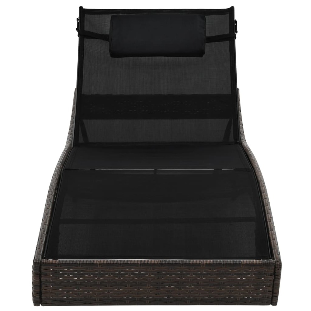 Lot de deux transat chaise longue bain de soleil lit de jardin terrasse meuble d'extérieur et table résine tressée et textilè