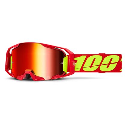 Masque cross 100% ARMATIC - Ecran Mirror Rouge 2025 - Rouge