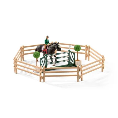 Schleich® 42389 Horse Club Reitschule mit Reiterinnen und Pferden