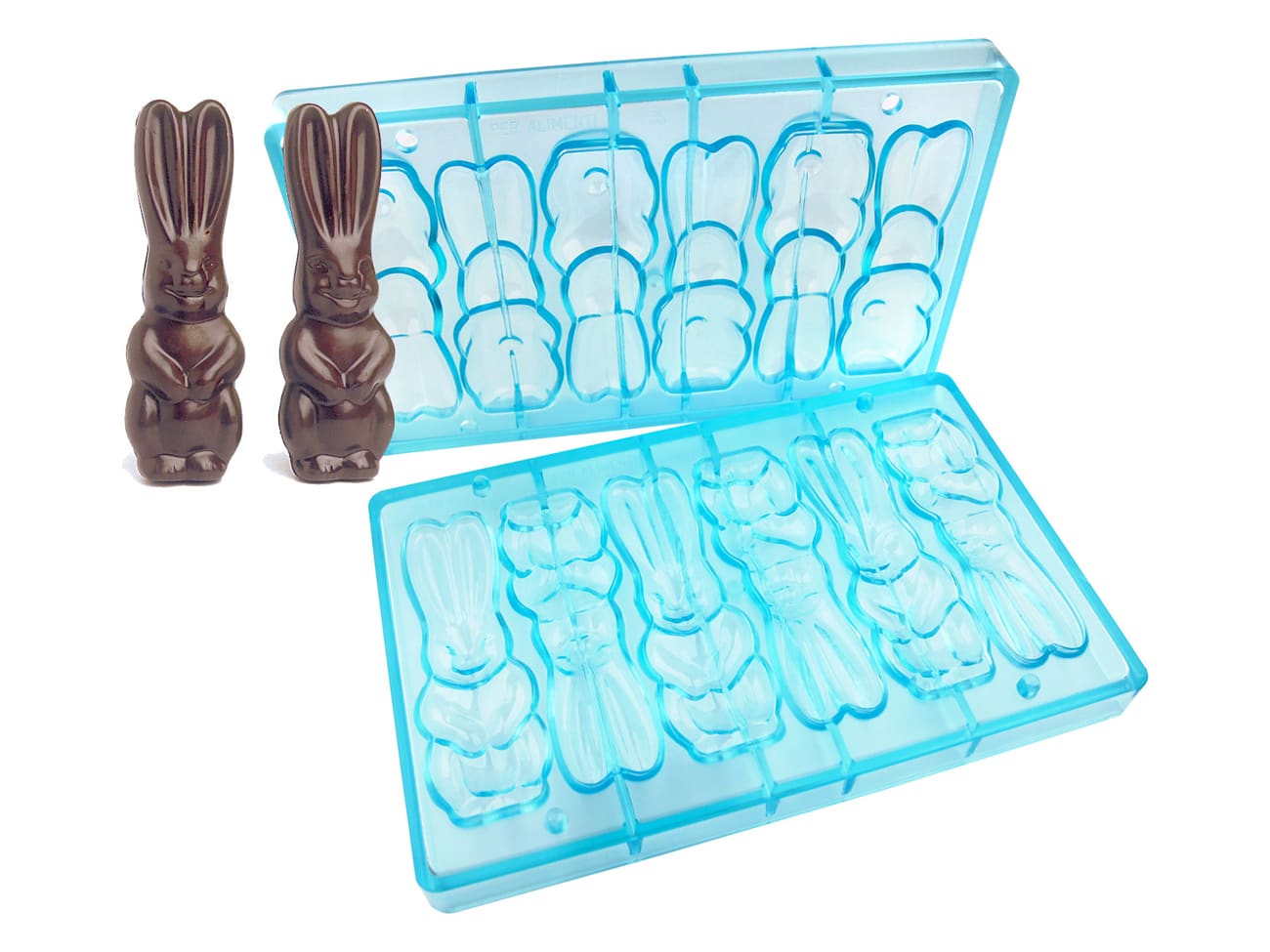 Moule chocolat double - 6 lapins