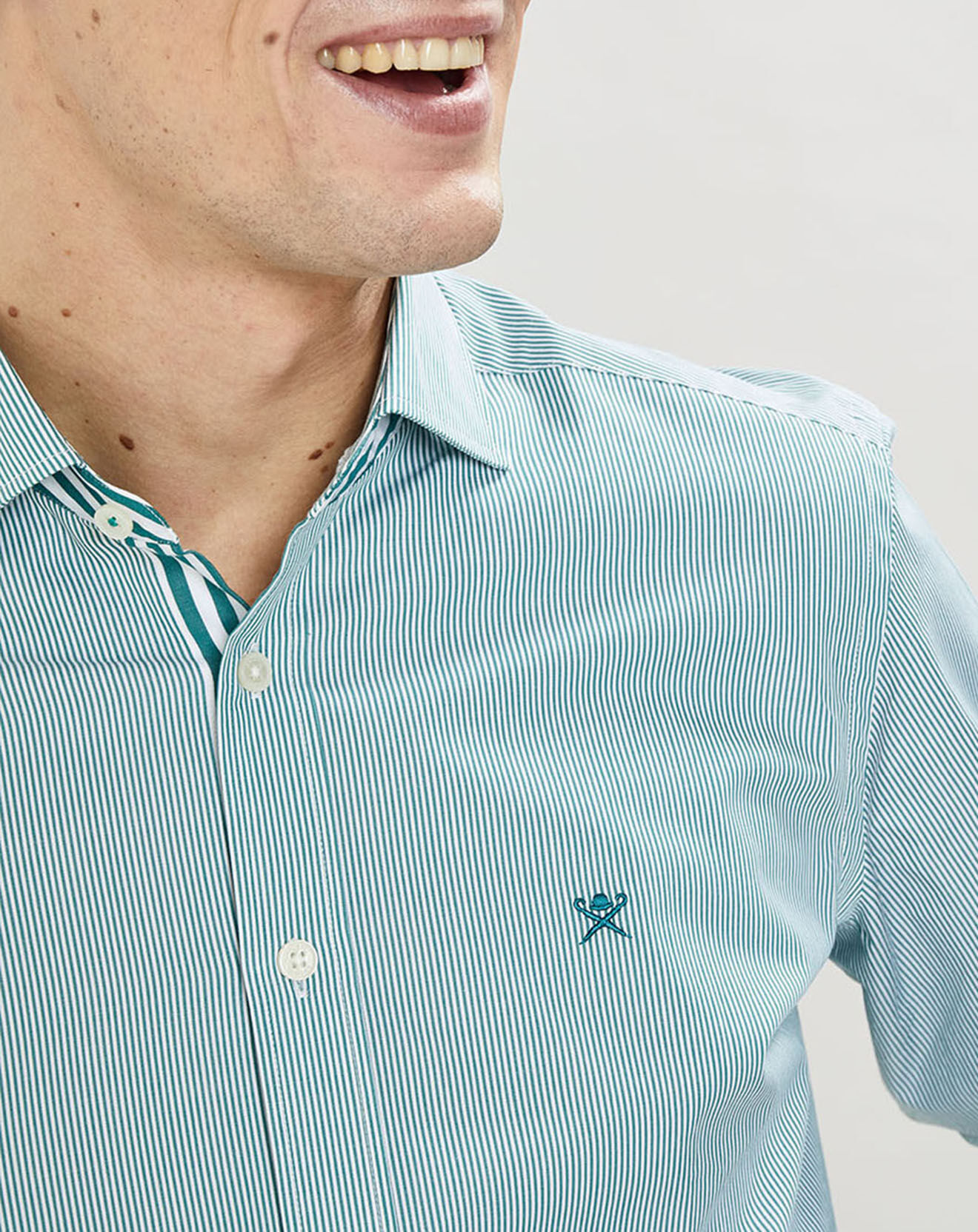 Hackett London Chemise Slim Fit Milleraies vertes