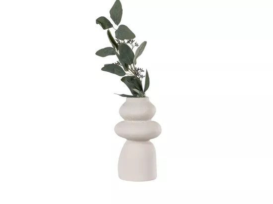 Nosara - Vase de forme organique en grès H26,5cm : Couleur - Ivoire