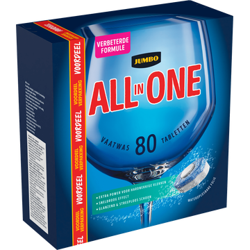Jumbo All-in-One Vaatwastabletten 80 x 19g - Voordeelverpakking