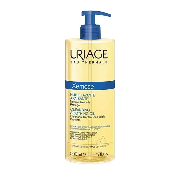 Uriage Xémose Óleo de Limpeza Corporal Suavizante para Pele Seca e Atópica 500ml