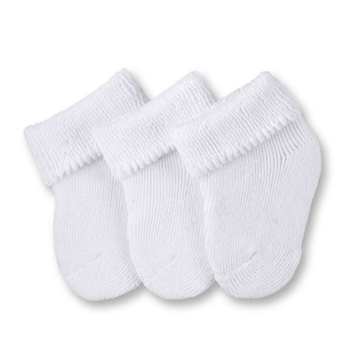 (3 Paar) Baby Socken Vollplüsch Erstlingssocken für Neugeborene (8201400 000500) - Weiss
