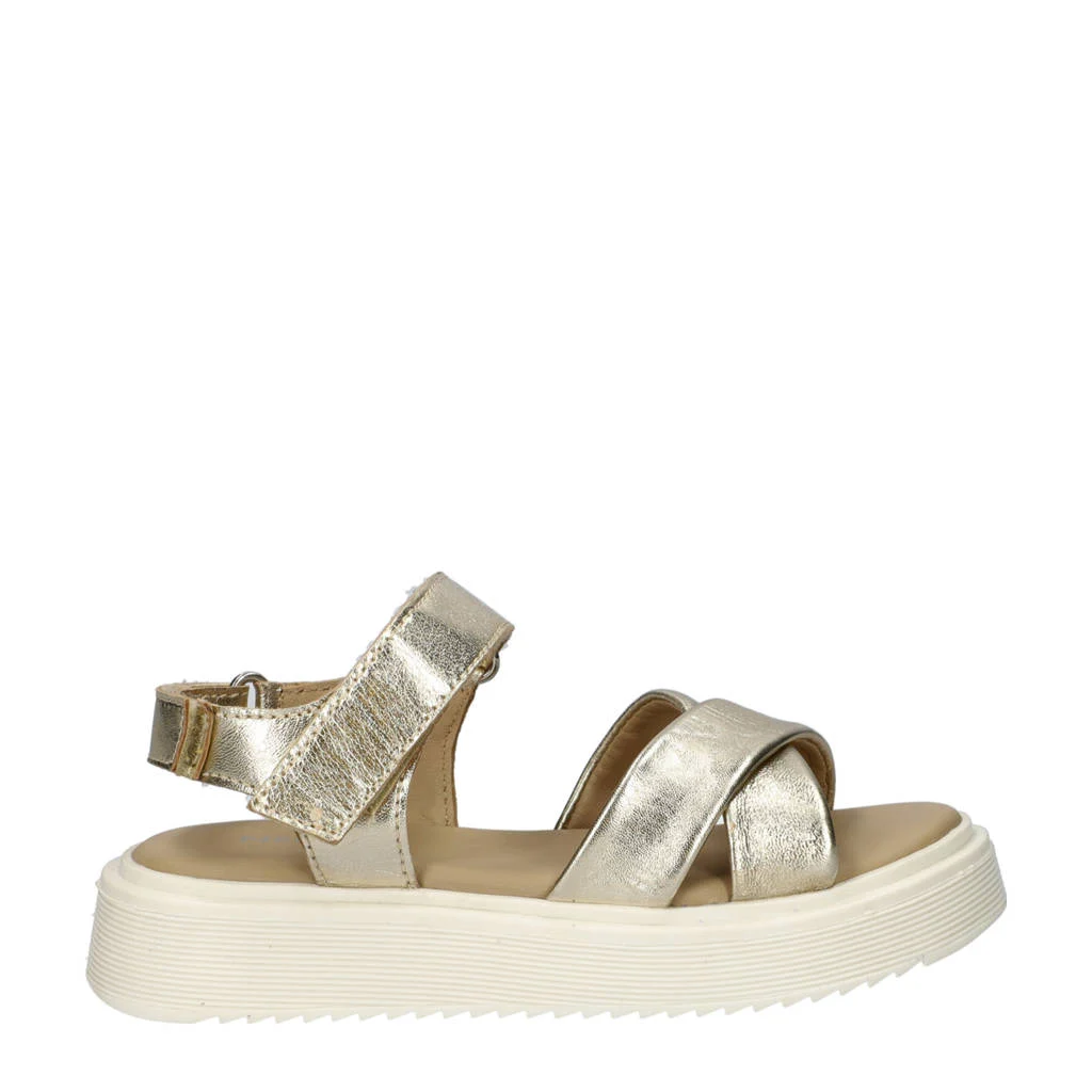 Nelson Kids leren sandalen goud