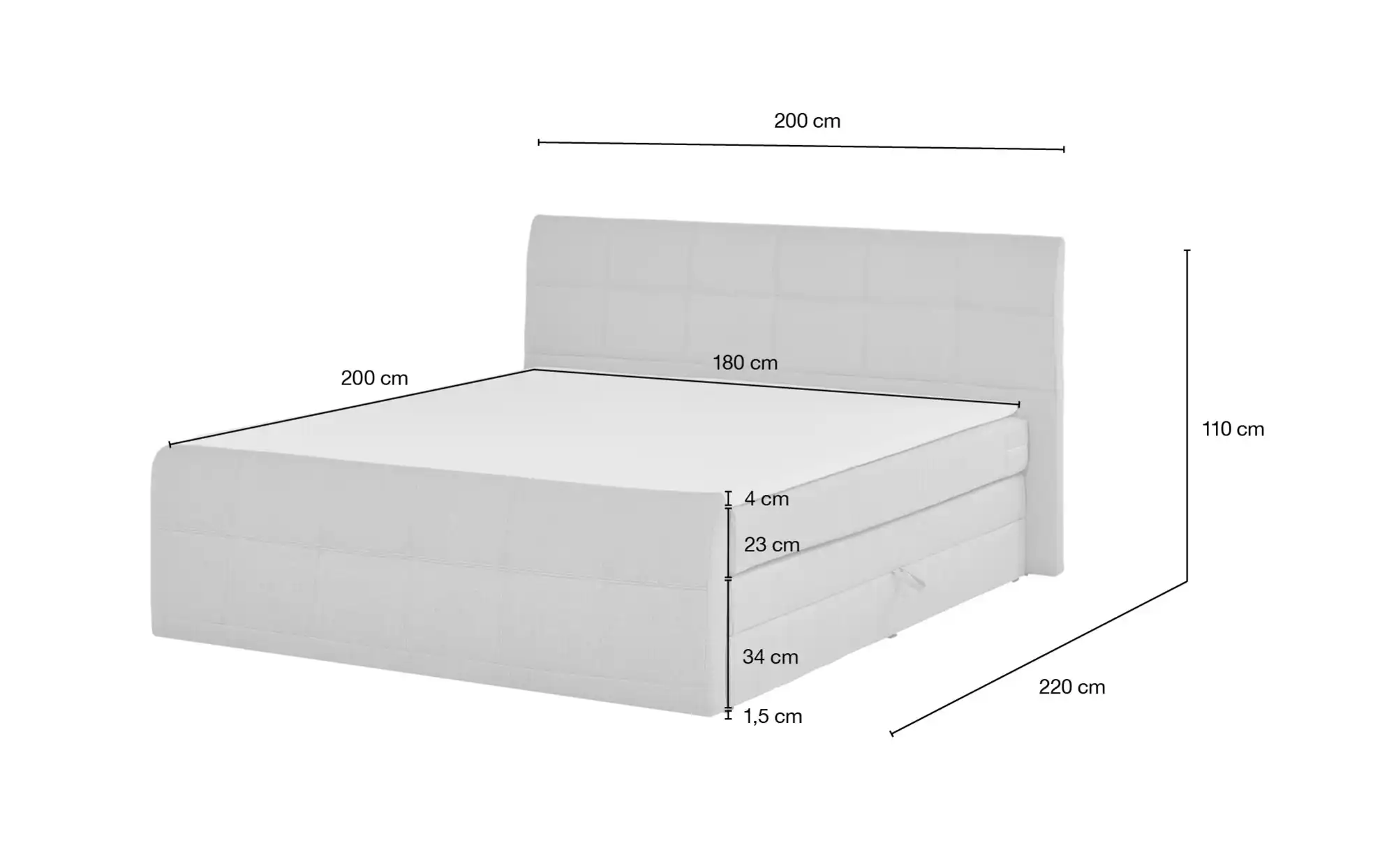 Boxspringbett mit Bettkasten Earl