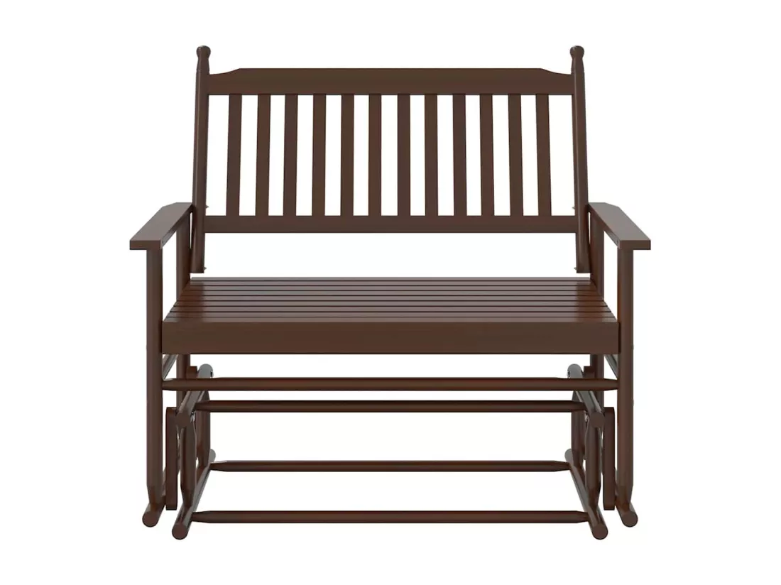 Banc balancelle marron 118x70x104,5 cm bois massif de peuplier