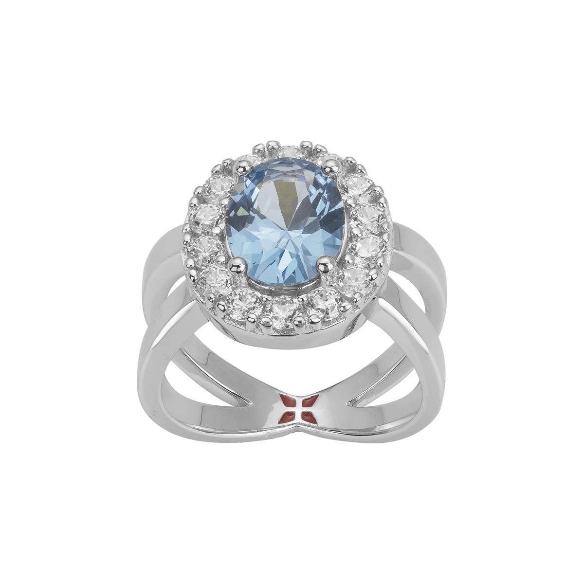 Bague Louise en Argent avec oxyde de zirconium bleu topaze