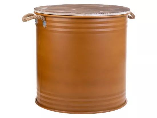 Panier à linge en métal imprimé marron 50x50