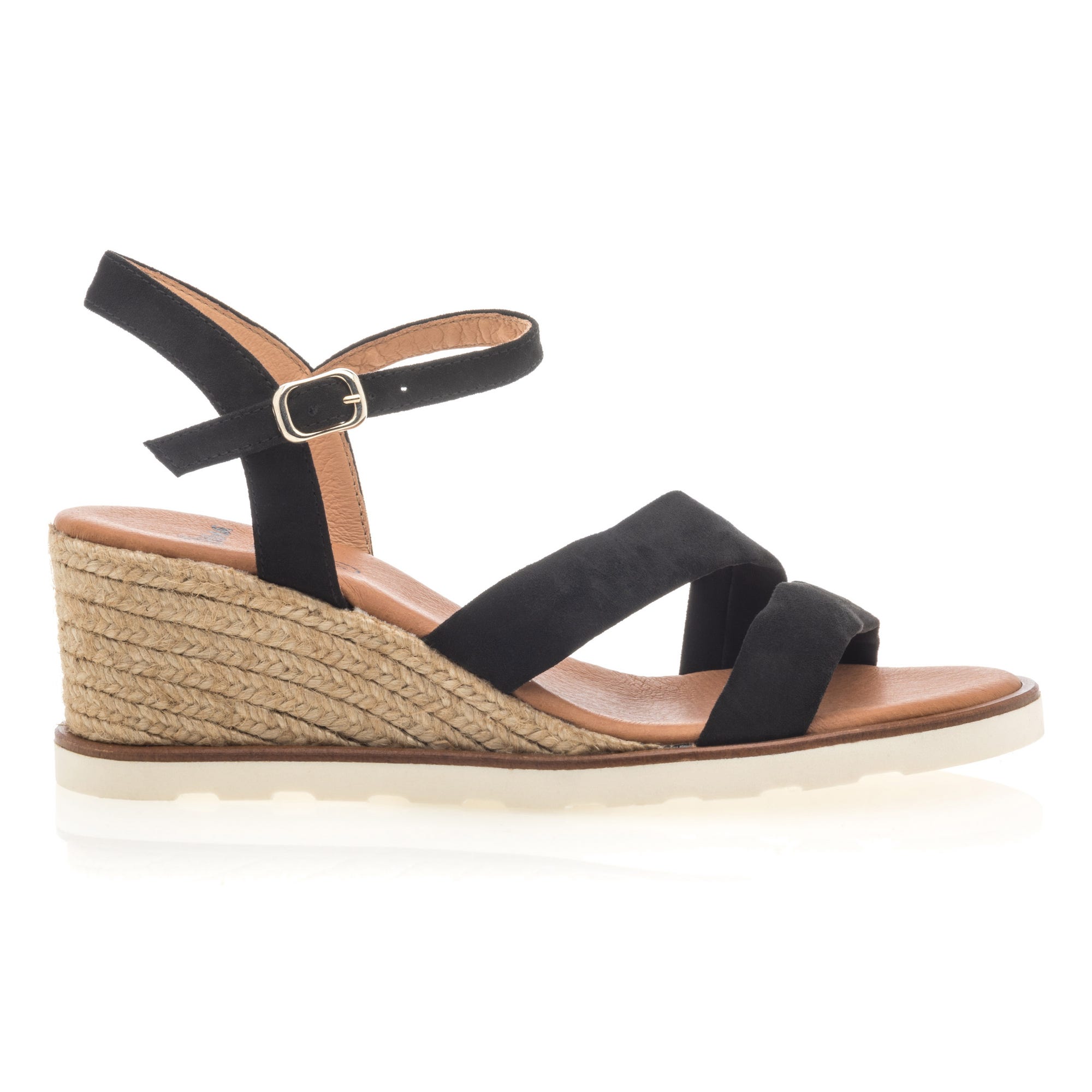 Espadrilles à talon compensé Femme noir