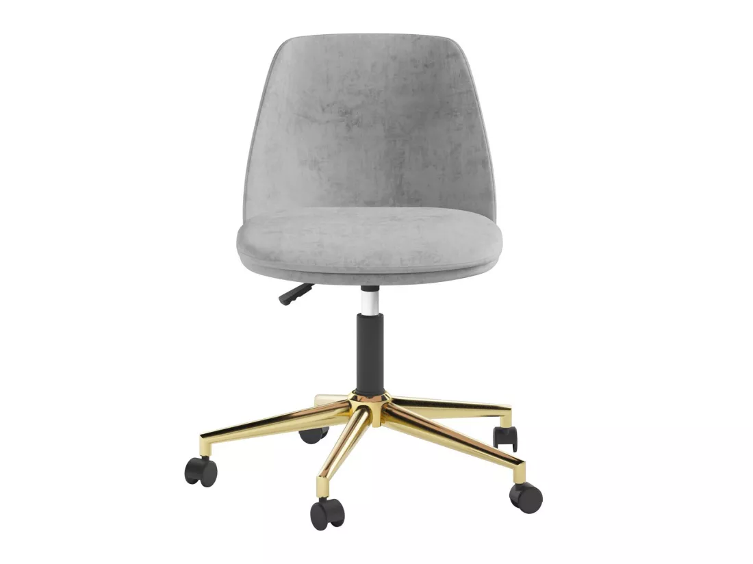 Chaise de bureau en velours gris clair