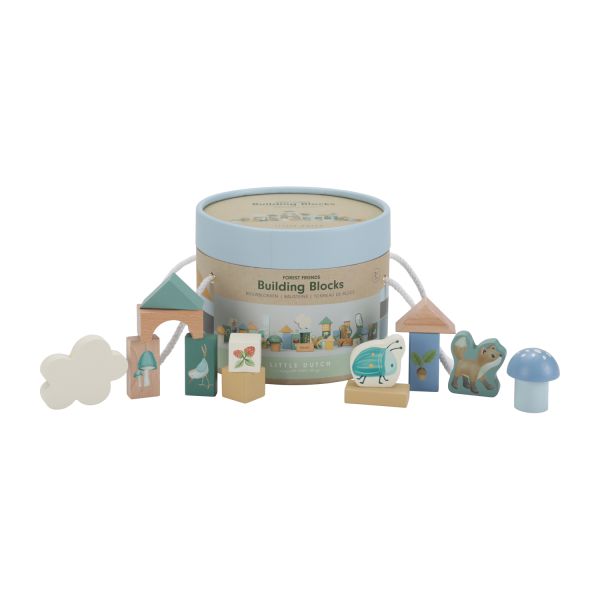 Little Dutch Bouwblokken In Ton Forest Friends FSC