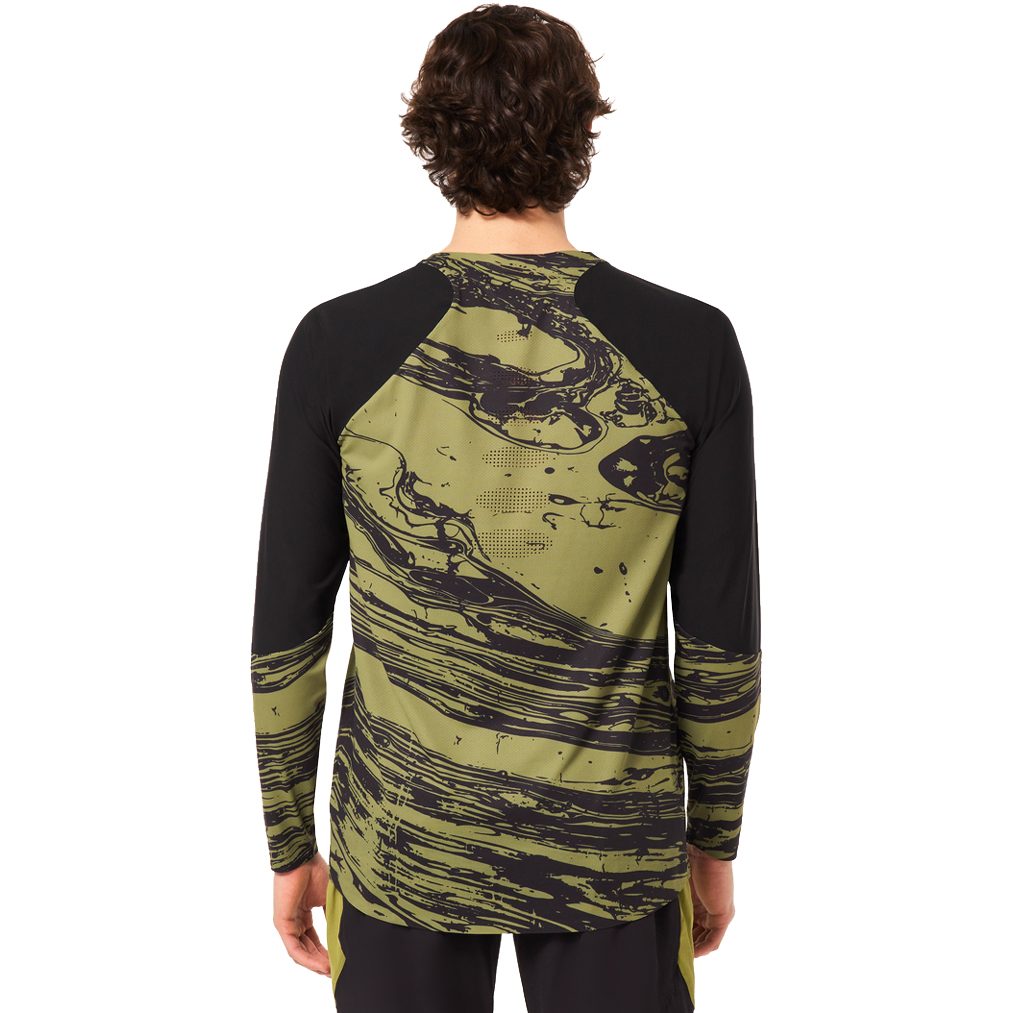 Oakley Seeker Airline Longsleeve Radtrikot Herren duality swirl green