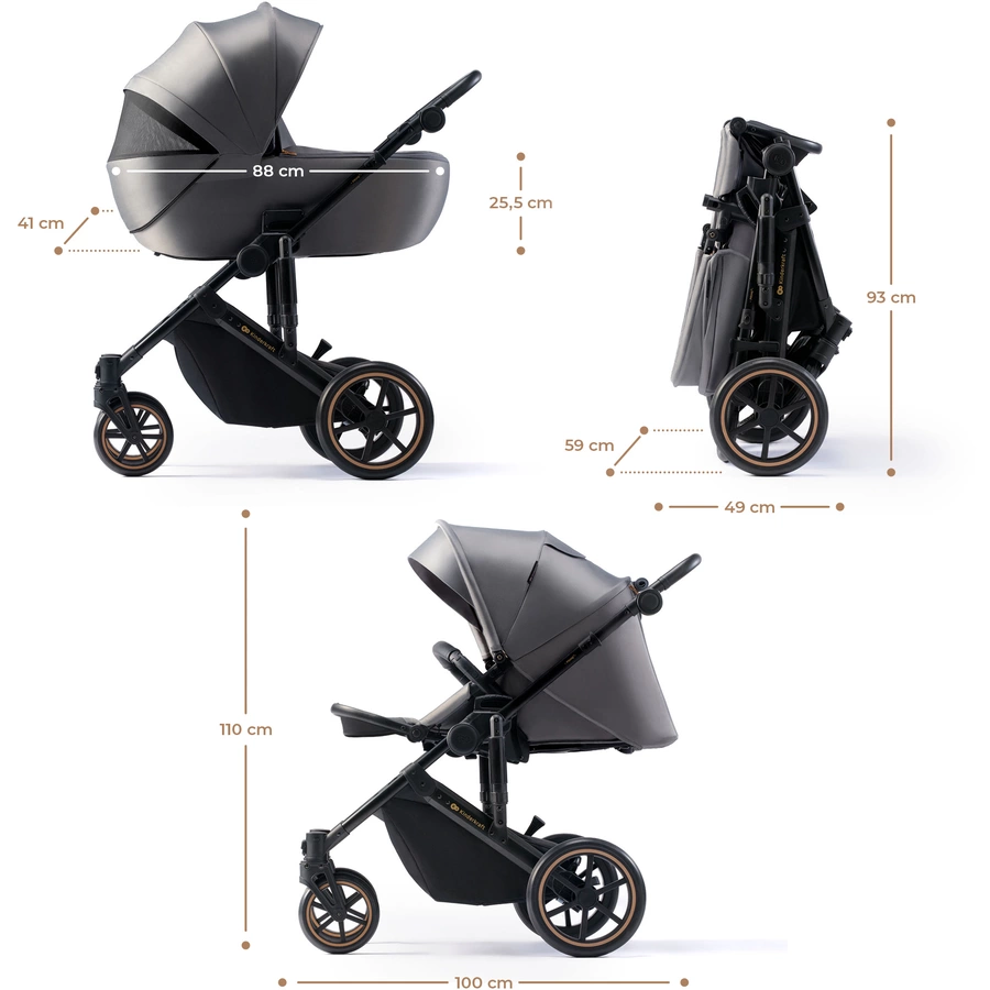 Kinderkraft Kombikinderwagen PRIME 2 2 in 1 Shadow Grey