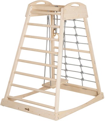 Roba Montessori Innendørs Leketårn med Huske & Ringer, Natural/Grey