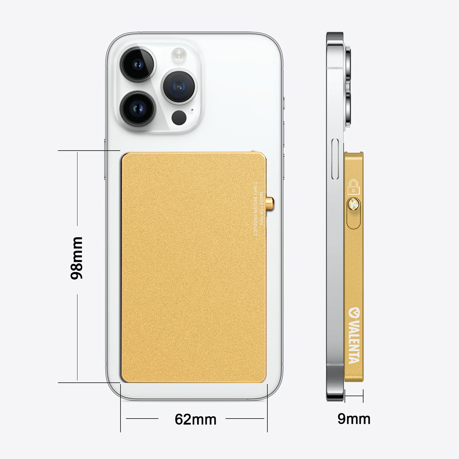Valenta Cardprotector Aluminium Magsafe gold