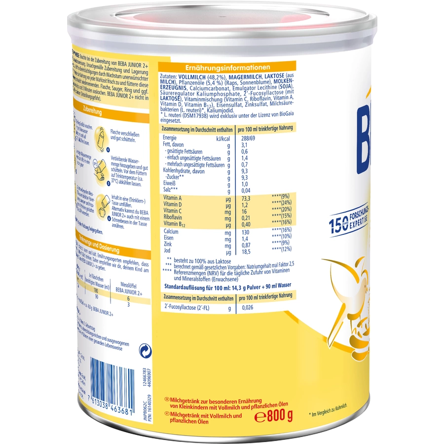 Nestlé BEBA Junior 2 6 x 800 g ab dem 2. Jahr