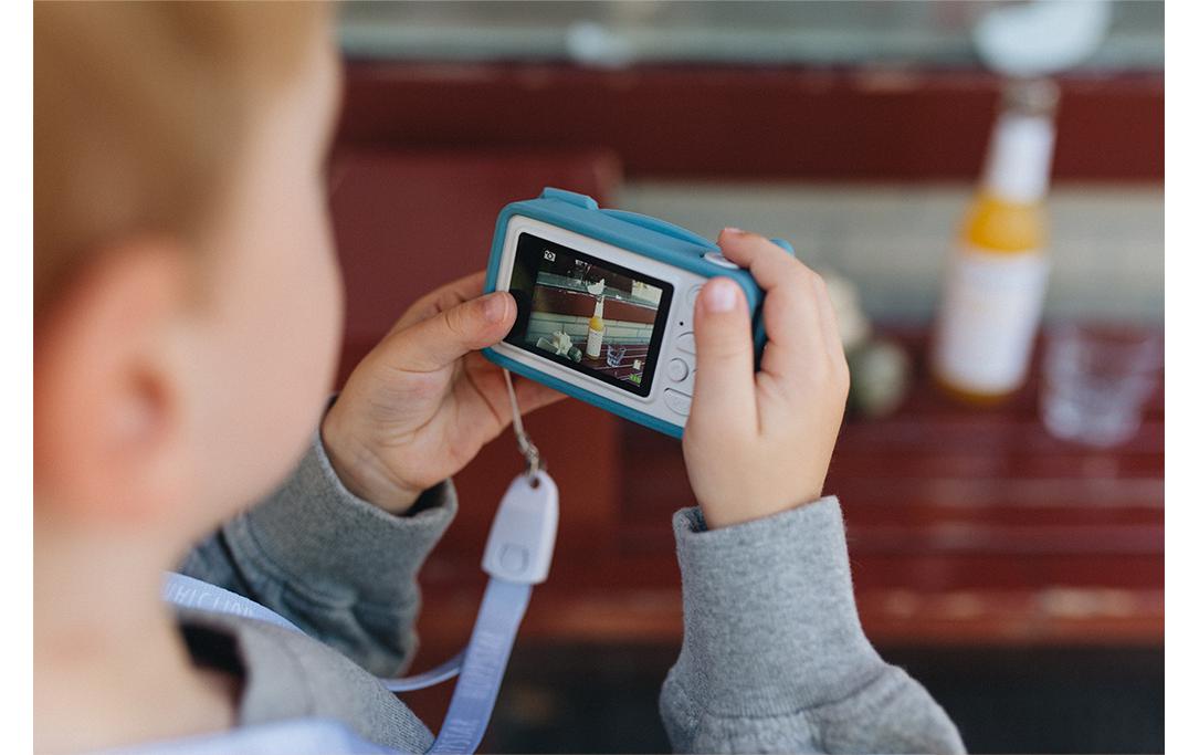 Kinderkamera Digitalkamera Hoppstar Rookie Kids BlauKamera mit beliebten Funktionen wie Fotorahmen, Fotofilter und Gesichtserkennung