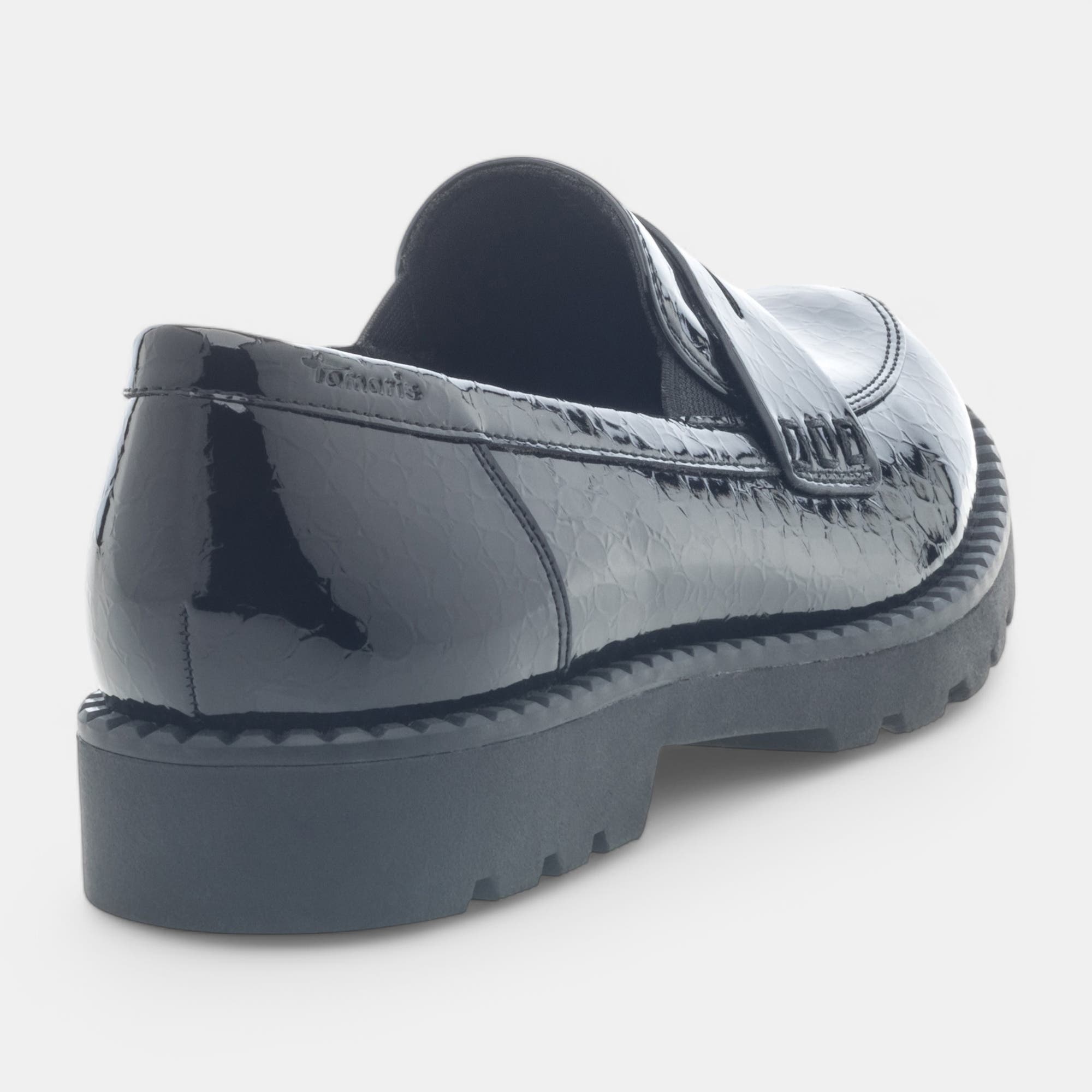 Mocassins Femme noir vernis