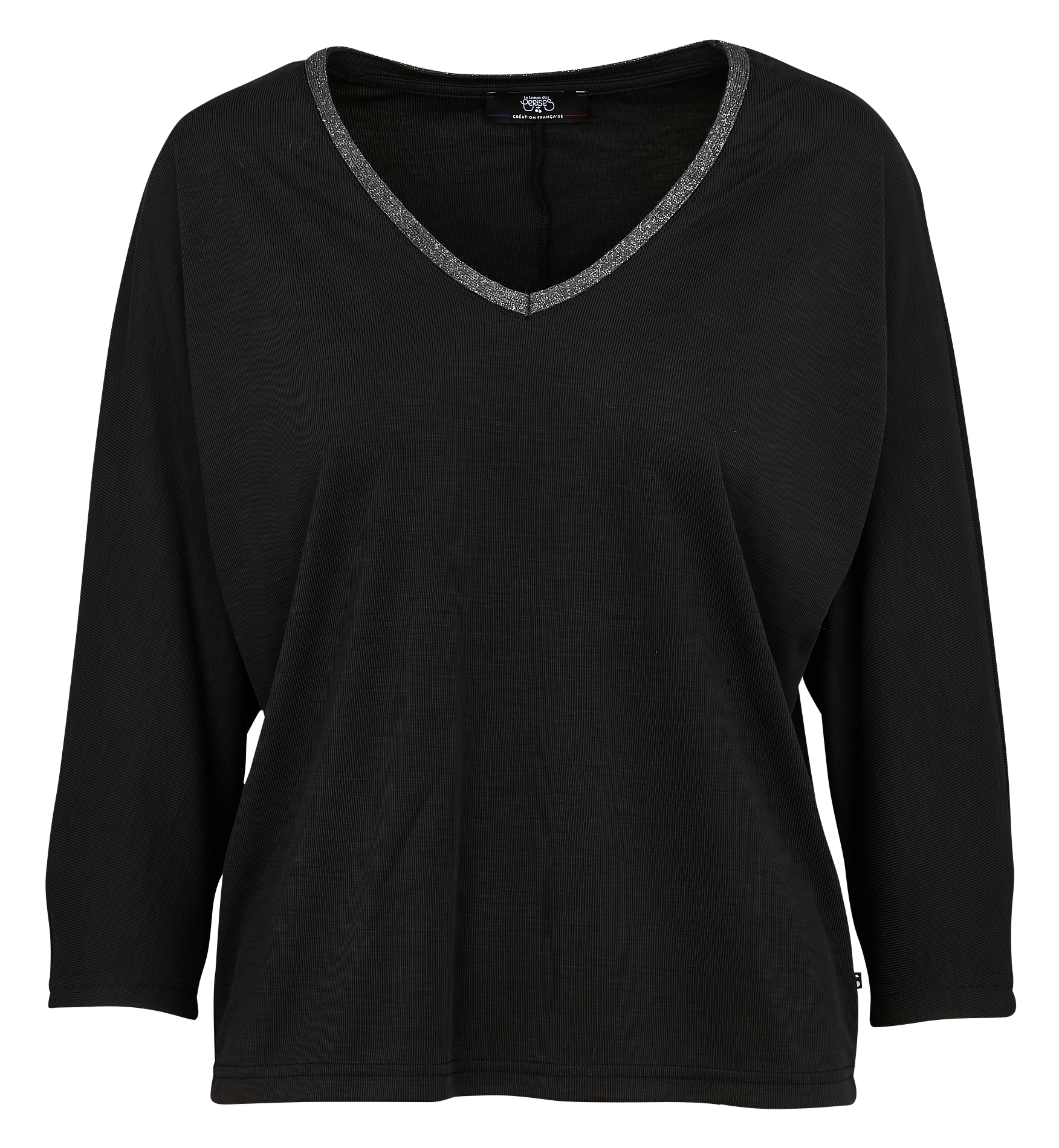 CEPADA - Top droit manches 3/4| Noir