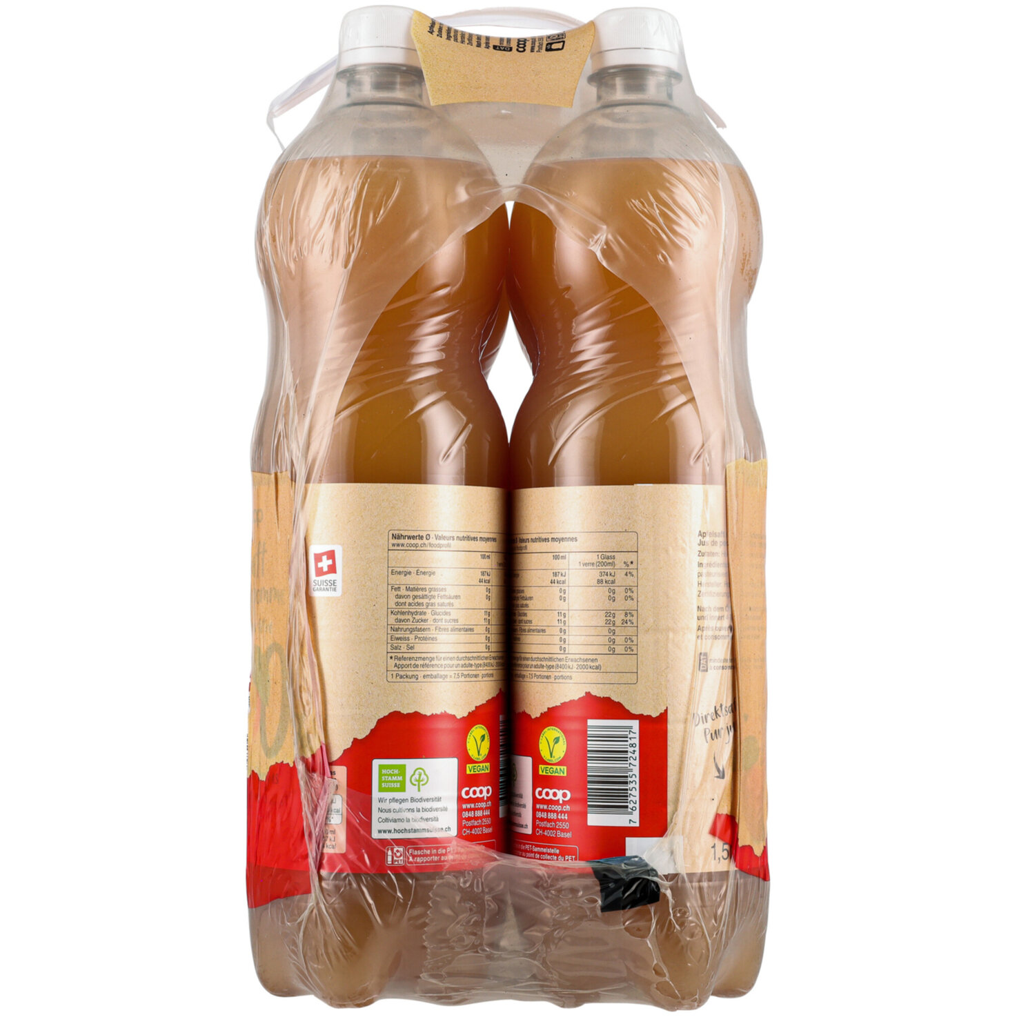 Apfeldirektsaft trüb mit Kohlensäure 6x1.5l