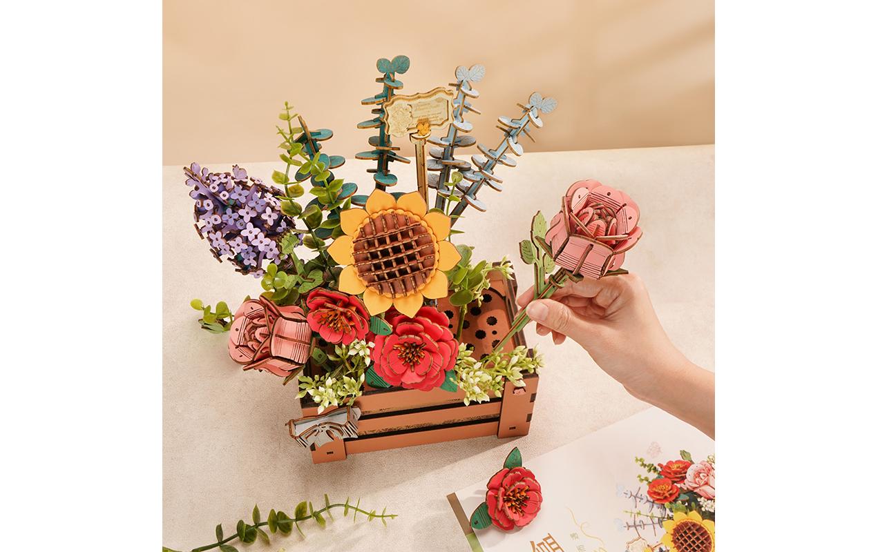Bausatz Blumenkiste Holz3D-Puzzle aus lasergeschnittenen Holzteilen