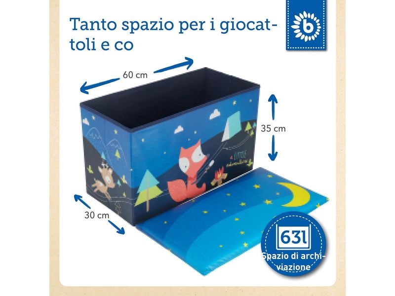 bieco 2in1 Aufbewahrungsbox und Bank Scout Camp Aufbewahrungsbox mit Deckel