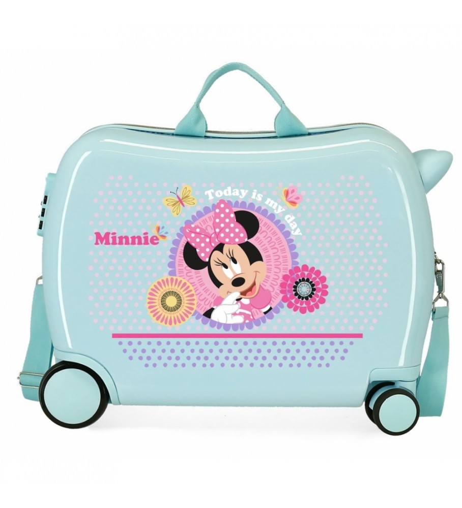 Mala infantil Disney Minnie Hoje é o meu dia Turquesa -38x50x20cm-