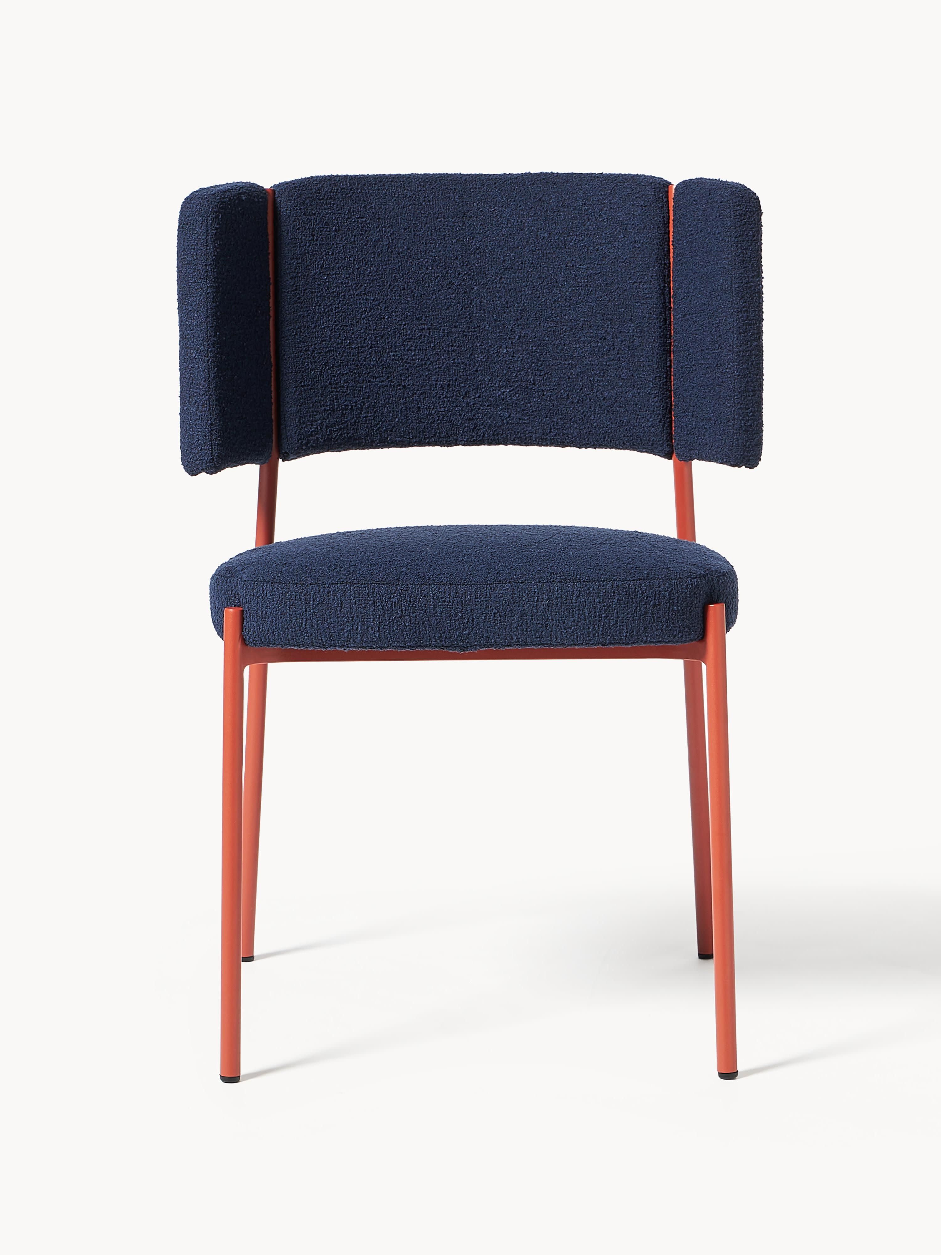 Bouclé gestoffeerde stoelen Samantha, 2 stuks