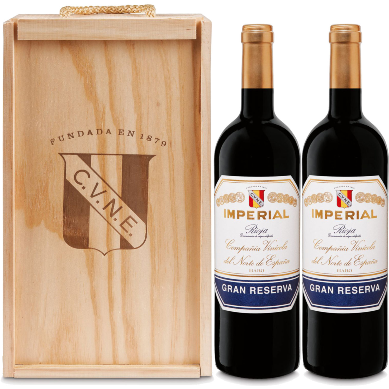 Geschenkbox 2x75cl Rioja Imperial Cvne Gran Reserva DOCa 2014 -150cl