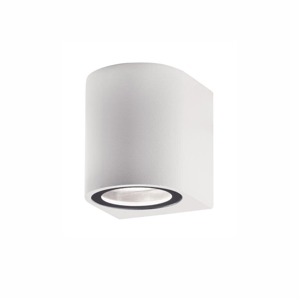 Wandlamp Nero in wit, GU10, 1-lichts, IP54, rond