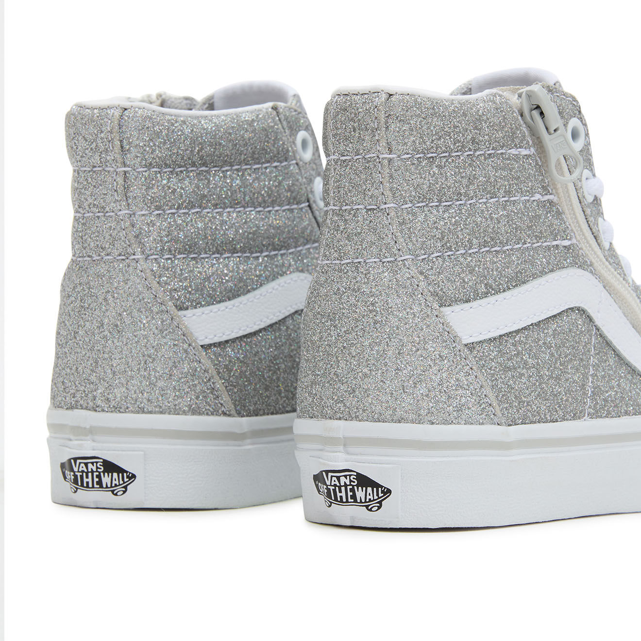 Vans Baskets SK8-Hi Reissue Side Zip pailletées argentées