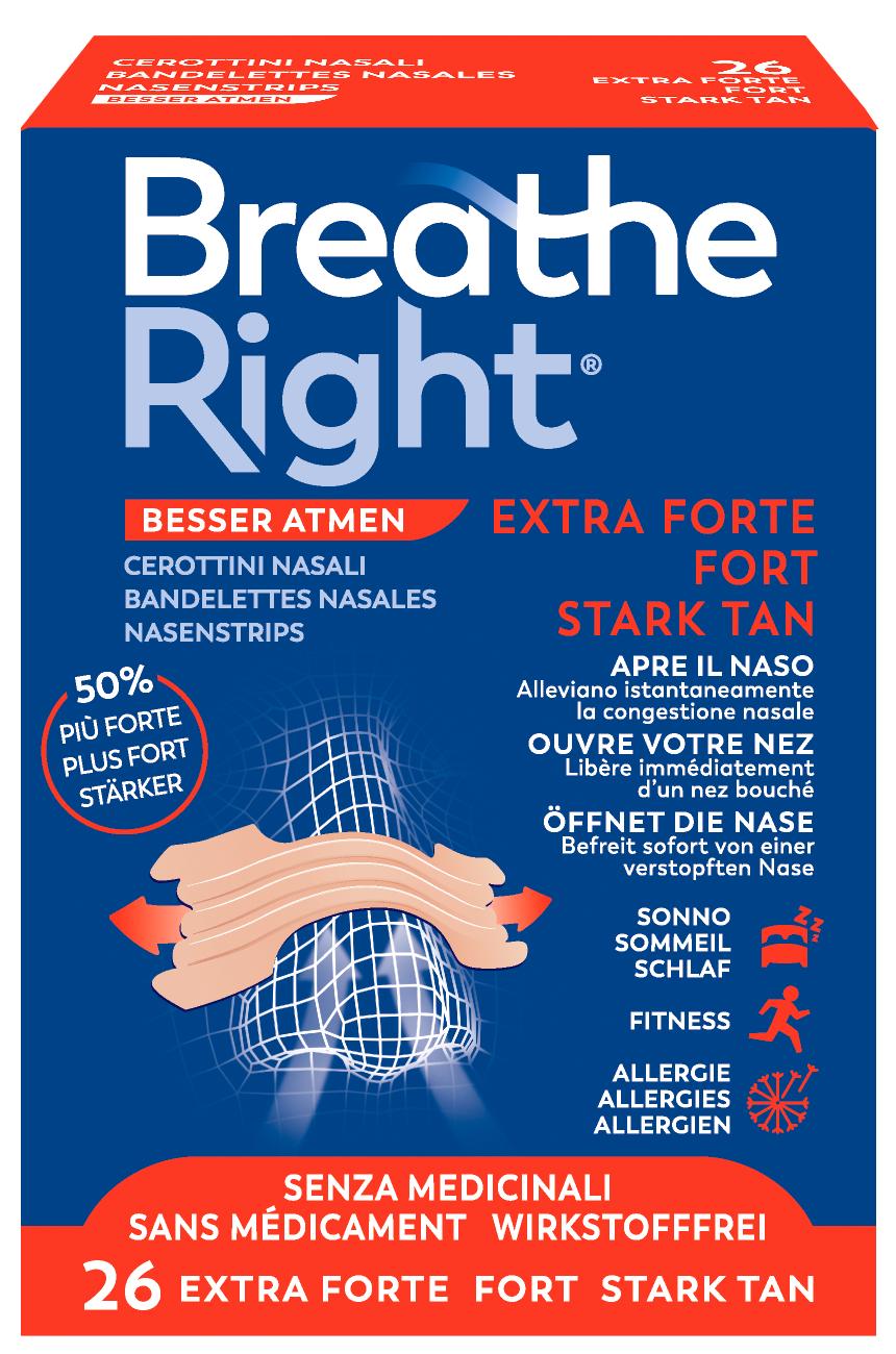 BREATHE RIGHT Nasenpflaster<br>26 Stück, EXTRA Strenght TAN