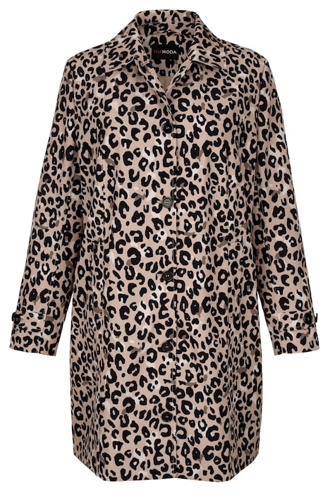 Kurzmantel, Animalprint, Hemdkragen
