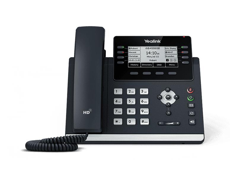 Yealink Tischtelefon SIP-T43U Grau Leistungsstarkes SIP-Telefon für Mitarbeiter von Co-Working-Spaces